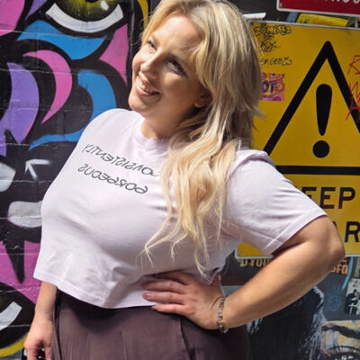 Crop Women's Mantra Tee - "Consistently Gorgeous" Mirror Mantra women's crop t-shirt Thumbnail