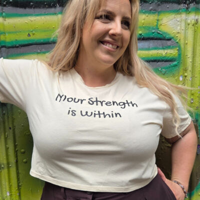 Crop Women's Mantra Tee - "(Y)our strength is within" Thumbnail