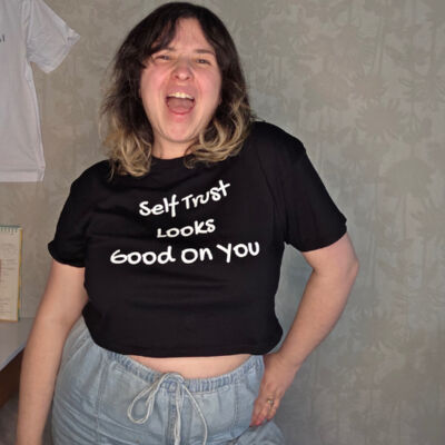 Crop Women's Mantra Tee  - "Self Trust Looks Good On You" Thumbnail